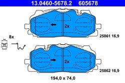 Set placute frana ATE 13.0460-5678.2