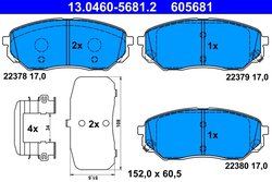 Set placute frana ATE 13.0460-5681.2