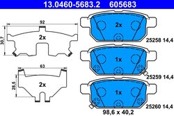 Set placute frana ATE 13.0460-5683.2