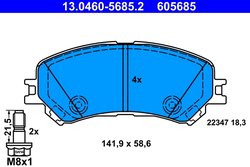 Set placute frana ATE 13.0460-5685.2