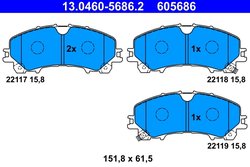 SET PLACUTE FRANA ATE 13.0460-5686.2 - Compatibil cu INFINITI, NISSAN, RENAULT