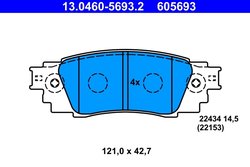 SET PLACUTE FRANA ATE 13.0460-5693.2 - Compatibil cu LEXUS, TOYOTA