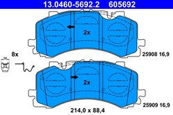 Set placute frana ATE 13.0460-5692.2
