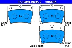 SET PLACUTE FRANA ATE 13.0460-5698.2 - Compatibil cu MITSUBISHI