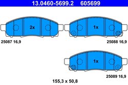 Set placute frana ATE 13.0460-5699.2