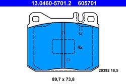 SET PLACUTE FRANA ATE 13.0460-5701.2 - Compatibil cu VW