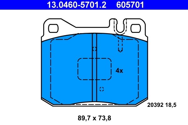 SET PLACUTE FRANA ATE 13.0460-5701.2 - Compatibil cu VW