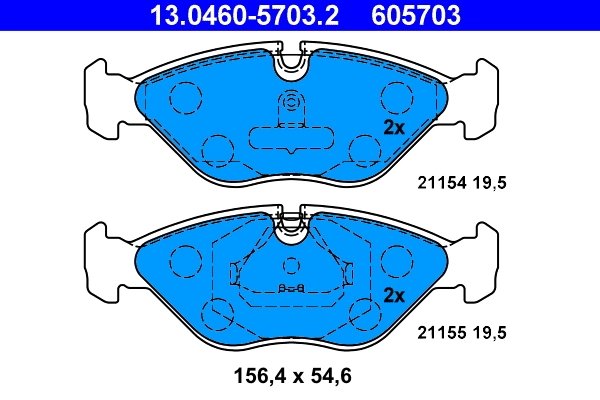 SET PLACUTE FRANA ATE 13.0460-5703.2 - Compatibil cu SAAB