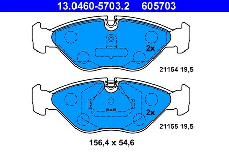 SET PLACUTE FRANA ATE 13.0460-5703.2 - Compatibil cu SAAB