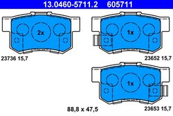 SET PLACUTE FRANA ATE 13.0460-5711.2 - Compatibil cu HONDA