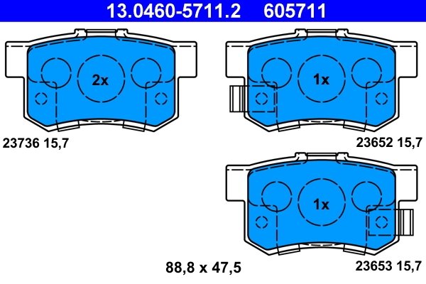 Set placute frana ATE 13.0460-5711.2