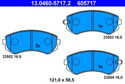Set placute frana ATE 13.0460-5717.2