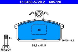 Set placute frana ATE 13.0460-5720.2