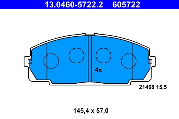 SET PLACUTE FRANA ATE 13.0460-5722.2 - Compatibil cu TOYOTA