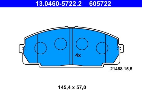 SET PLACUTE FRANA ATE 13.0460-5722.2 - Compatibil cu TOYOTA