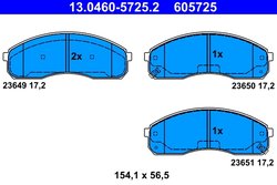 SET PLACUTE FRANA ATE 13.0460-5725.2 - Compatibil cu KIA