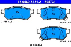SET PLACUTE FRANA ATE 13.0460-5731.2 - Compatibil cu HONDA