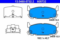 Set placute frana ATE 13.0460-5732.2