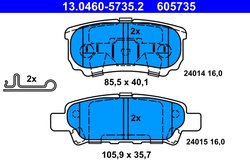 Set placute frana ATE 13.0460-5735.2