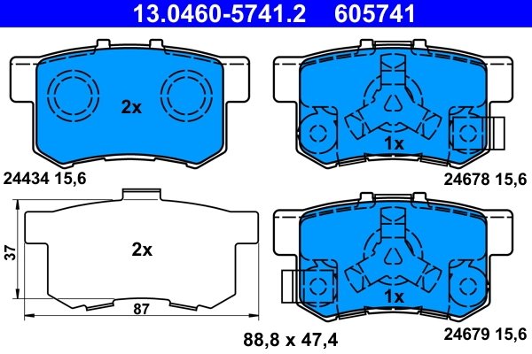Set placute frana ATE 13.0460-5741.2
