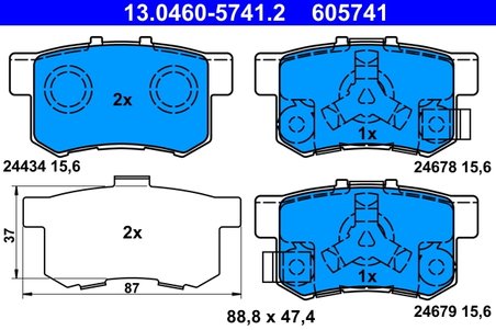 Set placute frana ATE 13.0460-5741.2