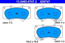 SET PLACUTE FRANA ATE 13.0460-5747.2 - Compatibil cu LEXUS, MITSUBISHI, TOYOTA