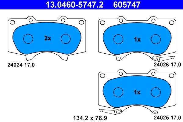 Set placute frana ATE 13.0460-5747.2
