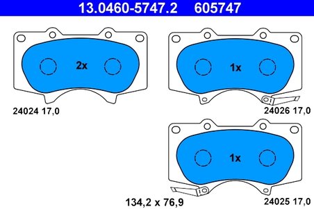 Set placute frana ATE 13.0460-5747.2