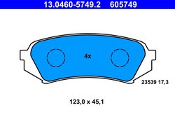 SET PLACUTE FRANA ATE 13.0460-5749.2 - Compatibil cu LEXUS, TOYOTA