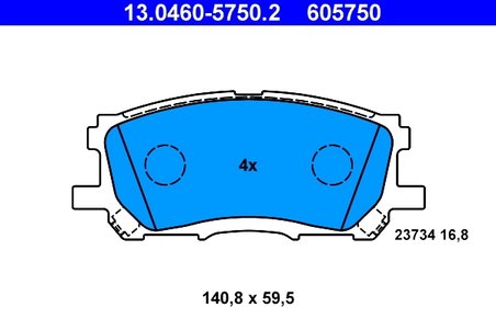 Set placute frana ATE 13.0460-5750.2