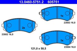 Set placute frana ATE 13.0460-5751.2