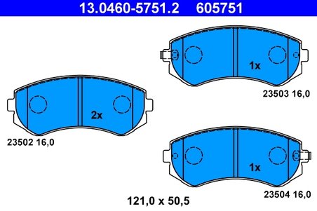 Set placute frana ATE 13.0460-5751.2