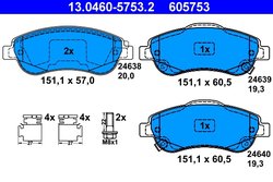 Set placute frana ATE 13.0460-5753.2