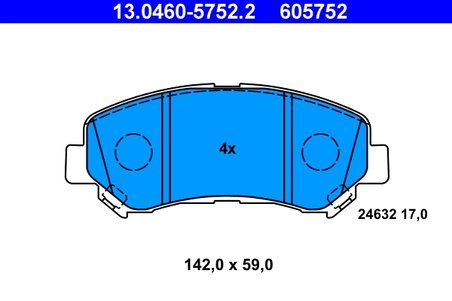 SET PLACUTE FRANA ATE 13.0460-5752.2 - Compatibil cu NISSAN, SUZUKI