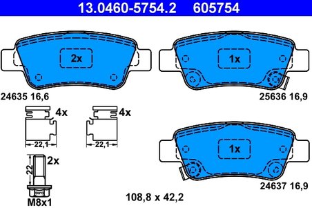SET PLACUTE FRANA ATE 13.0460-5754.2 - Compatibil cu HONDA