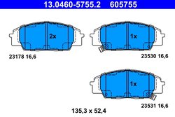 Set placute frana ATE 13.0460-5755.2