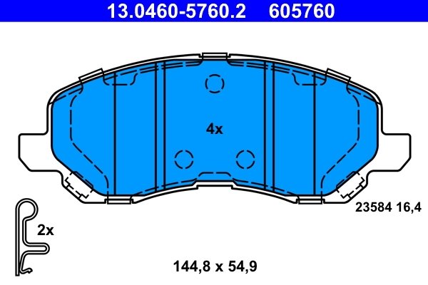 Set placute frana ATE 13.0460-5760.2