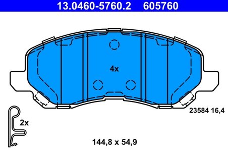 Set placute frana ATE 13.0460-5760.2
