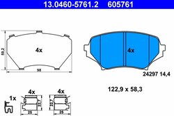 Set placute frana ATE 13.0460-5761.2