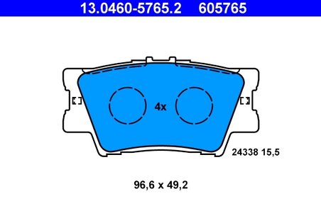 SET PLACUTE FRANA ATE 13.0460-5765.2 - Compatibil cu LEXUS, TOYOTA