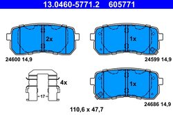 Set placute frana ATE 13.0460-5771.2
