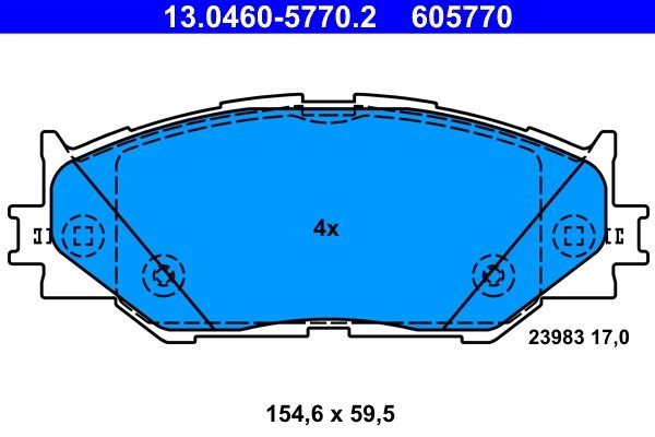SET PLACUTE FRANA ATE 13.0460-5770.2 - Compatibil cu LEXUS