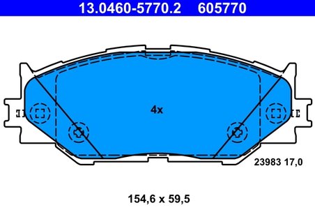 SET PLACUTE FRANA ATE 13.0460-5770.2 - Compatibil cu LEXUS