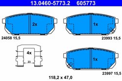 Set placute frana ATE 13.0460-5773.2