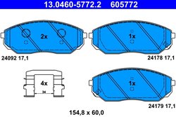 SET PLACUTE FRANA ATE 13.0460-5772.2 - Compatibil cu KIA