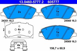 SET PLACUTE FRANA ATE 13.0460-5777.2 - Compatibil cu HYUNDAI, KIA