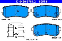 Set placute frana ATE 13.0460-5781.2