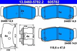 Set placute frana ATE 13.0460-5782.2