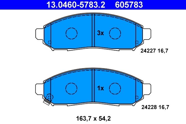 SET PLACUTE FRANA ATE 13.0460-5783.2 - Compatibil cu NISSAN