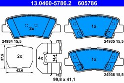 Set placute frana ATE 13.0460-5786.2